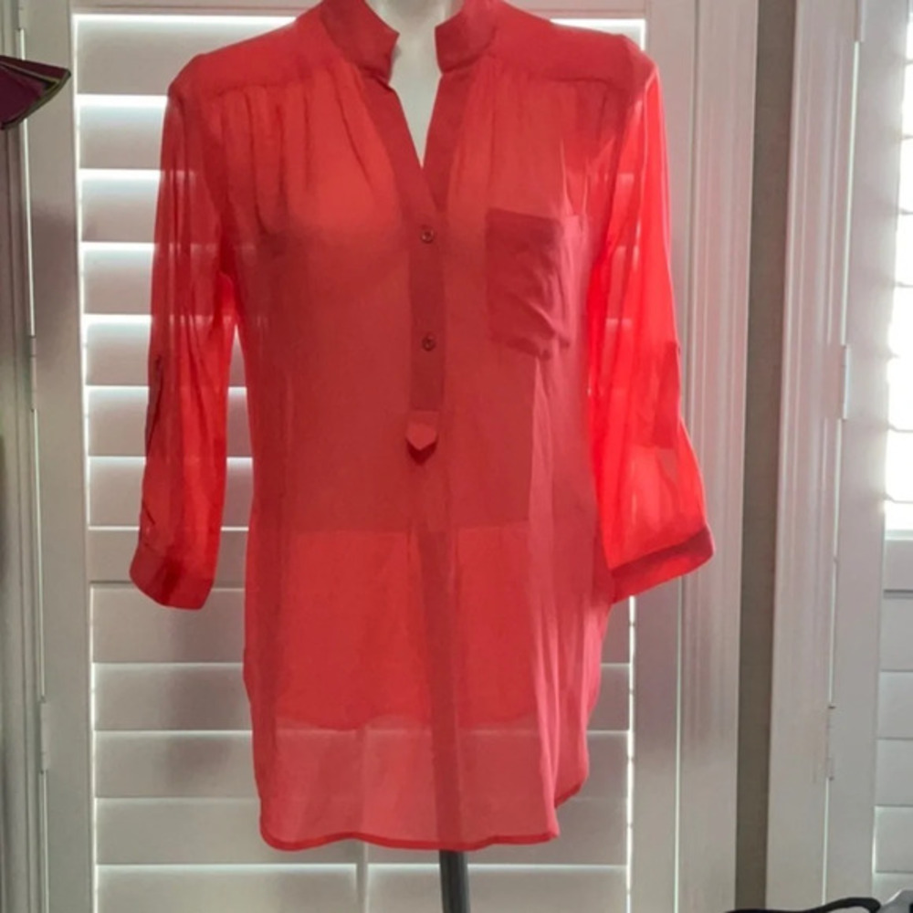 Women's Sheer Coral Blouse